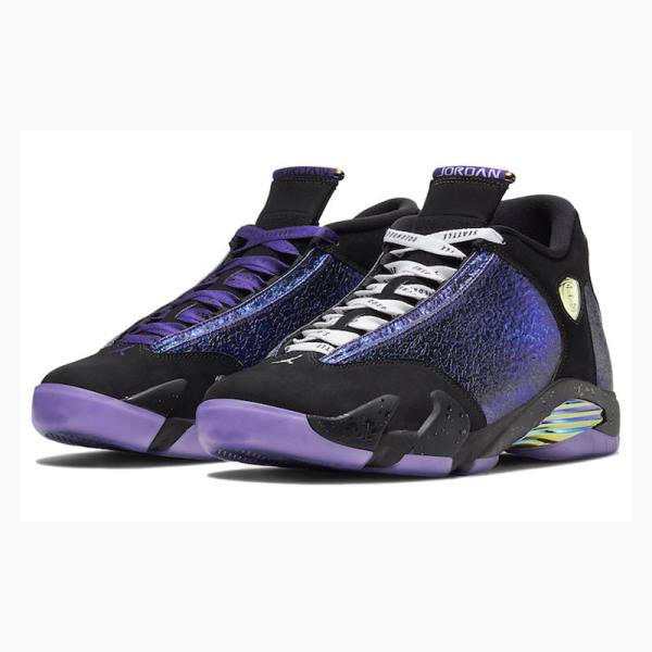 Black / Purple Nike Retro DB 'Doernbecher' 2019 Basketball Shoes Men's Air Jordan 14 | JD-256UF