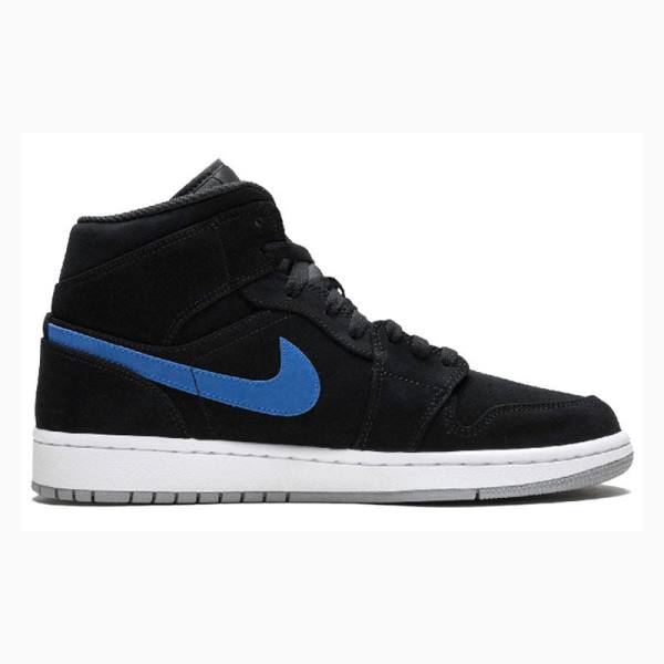 Black / Red / Blue Nike Mid Basketball Shoes Men's Air Jordan 1 | JD-958GI