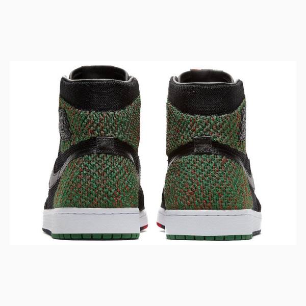 Black / Red / Green Nike Retro Flyknit History Month Basketball Shoes Men's Air Jordan 1 | JD-472GM