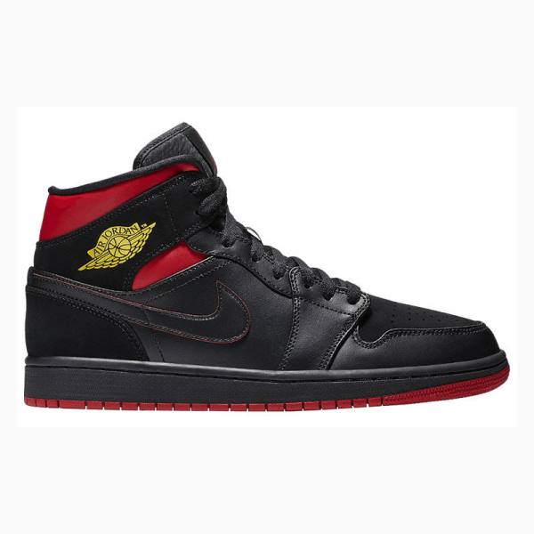 Black / Red Nike Mid Basketball Shoes Men's Air Jordan 1 | JD-724ZJ