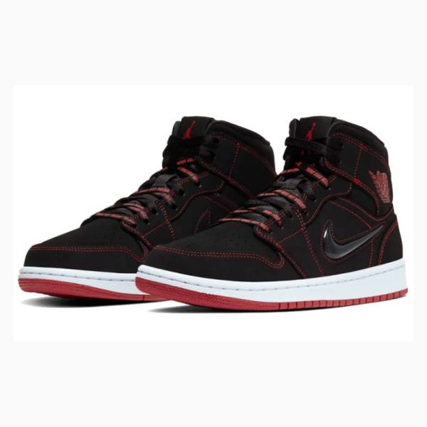 Black / Red Nike Mid Fearless – Gym Basketball Shoes Men's Air Jordan 1 | JD-152CD