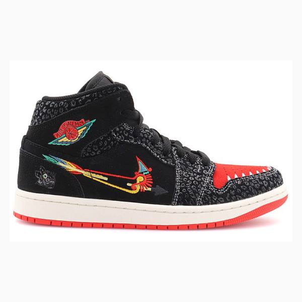 Black / Red Nike Mid SE Siempre Familia Basketball Shoes Men's Air Jordan 1 | JD-291SM