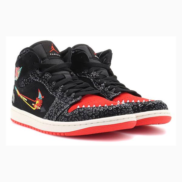 Black / Red Nike Mid SE Siempre Familia Basketball Shoes Men's Air Jordan 1 | JD-291SM