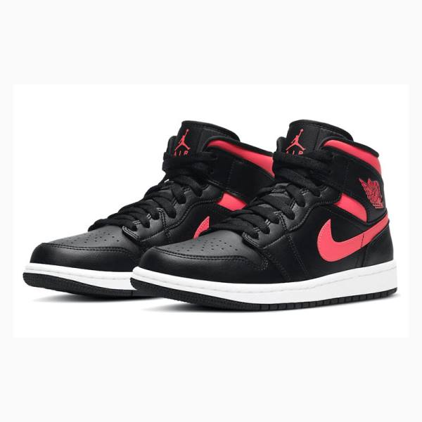 Black / Red Nike Mid Siren Basketball Shoes Women's Air Jordan 1 | JD-275JE