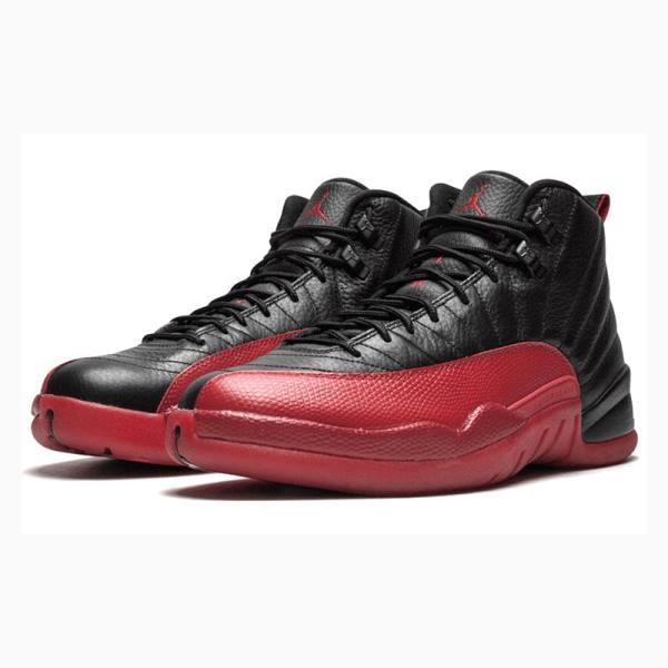 Black / Red Nike Retro Flu Game Basketball Shoes Men's Air Jordan 12 | JD-230ZT