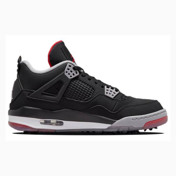 Black / Red Nike Retro Golf Bred Sneakers Men's Air Jordan 4 | JD-301XV