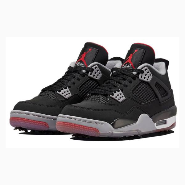 Black / Red Nike Retro Golf Bred Sneakers Men's Air Jordan 4 | JD-301XV