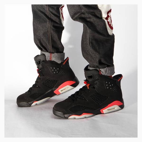 Black / Red Nike Retro Infrared Basketball Shoes Men's Air Jordan 6 | JD-981EC