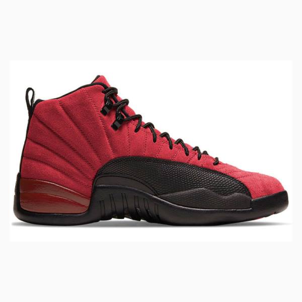 Black / Red Nike Retro Reverse Flu Game Basketball Shoes Men's Air Jordan 12 | JD-379AP