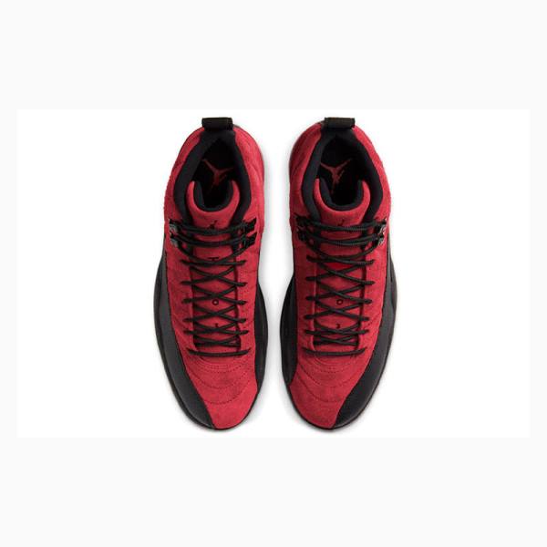 Black / Red Nike Retro Reverse Flu Game Basketball Shoes Men's Air Jordan 12 | JD-379AP