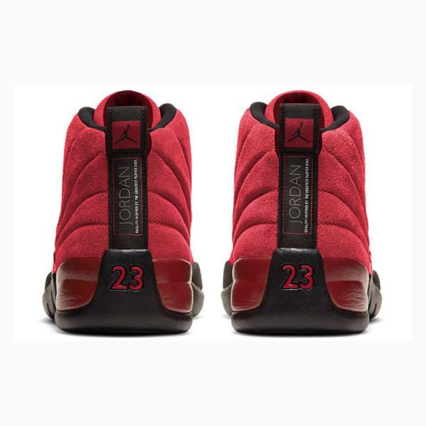 Black / Red Nike Retro Reverse Flu Game Basketball Shoes Men's Air Jordan 12 | JD-379AP