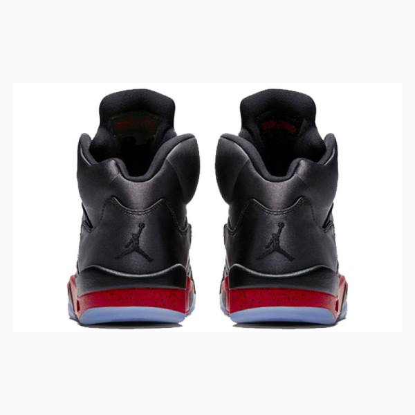 Black / Red Nike Retro Satin Bred Basketball Shoes Men's Air Jordan 5 | JD-283MT