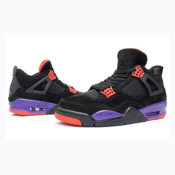 Black / Red / Purple Nike Retro NRG Raptors Basketball Shoes Men's Air Jordan 4 | JD-352EN