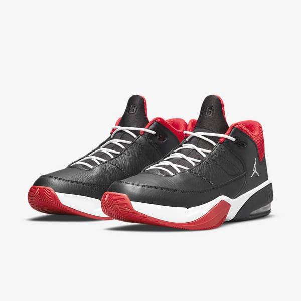 Black / Red / White Nike Max Aura 3 Basketball Shoes Men's Air Jordan | NK276EVK