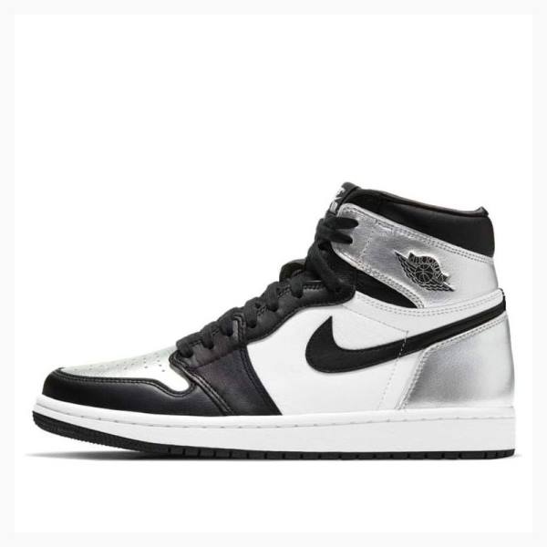 Black / Silver Nike High OG Basketball Shoes Women\'s Air Jordan 1 | JD-094ME