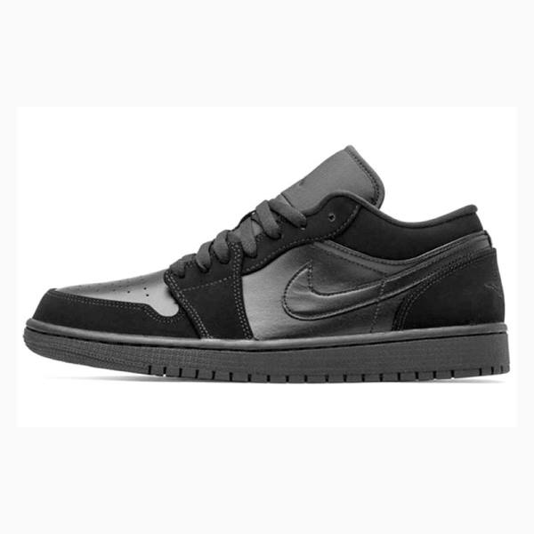 Black / Silver Nike Retro Low Sneakers Men's Air Jordan 1 | JD-417GZ