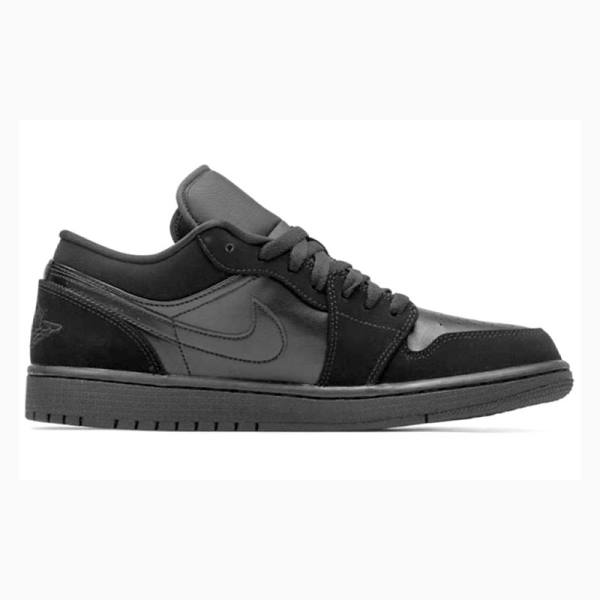 Black / Silver Nike Retro Low Sneakers Men's Air Jordan 1 | JD-417GZ