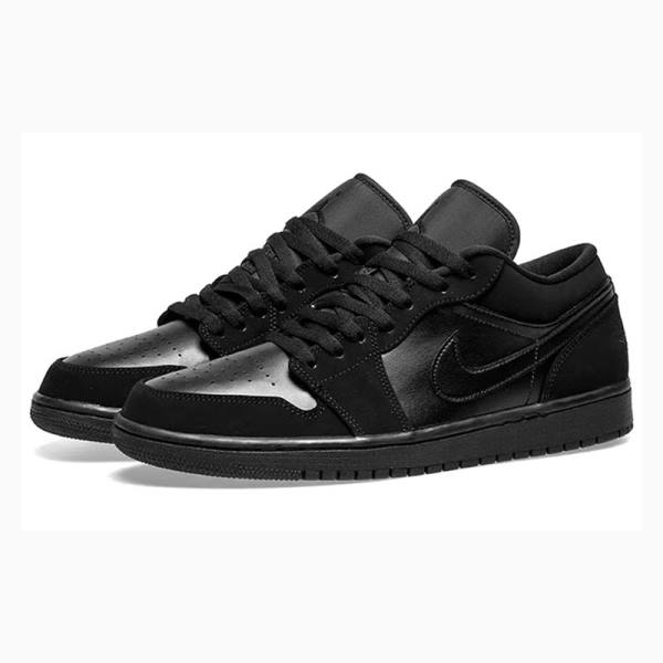 Black / Silver Nike Retro Low Sneakers Men's Air Jordan 1 | JD-417GZ