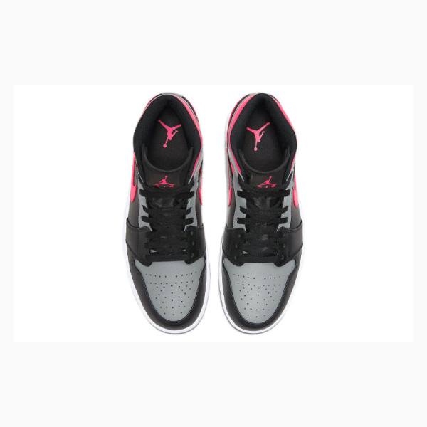 Black / Silver / Pink Nike Mid Shadow Basketball Shoes Men's Air Jordan 1 | JD-083RJ