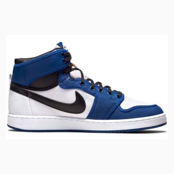 Black / White / Blue Nike KO Storm Basketball Shoes Men's Air Jordan 1 | JD-415MV