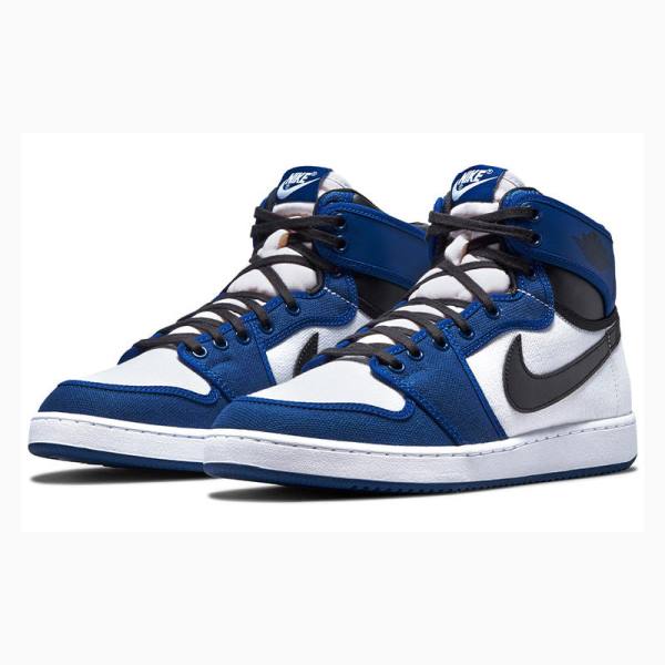 Black / White / Blue Nike KO Storm Basketball Shoes Men's Air Jordan 1 | JD-415MV