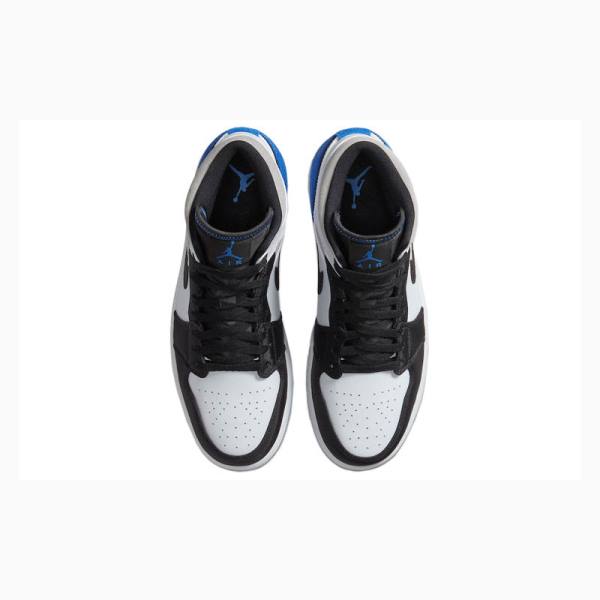 Black / White / Blue Nike Mid SE Basketball Shoes Men's Air Jordan 1 | JD-910UB