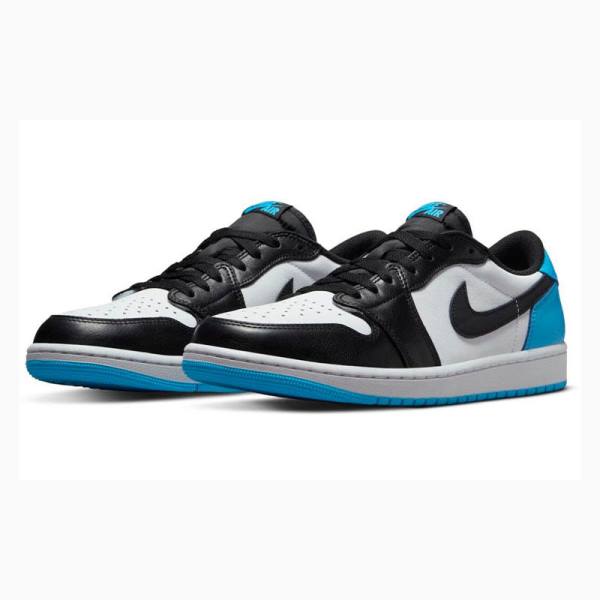 Black / White / Blue Nike Retro Low OG UNC Sneakers Men's Air Jordan 1 | JD-256MF