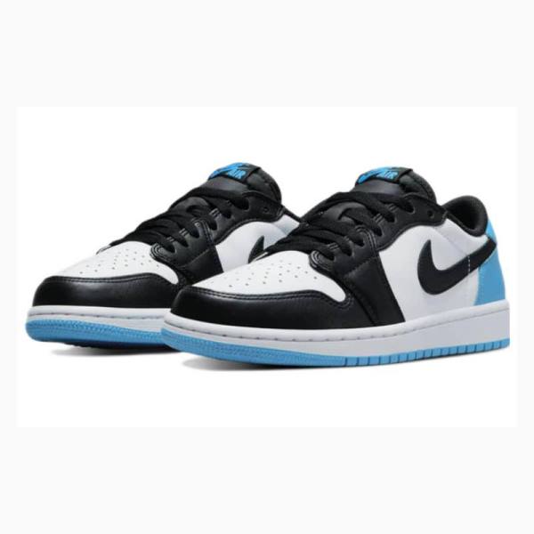 Black / White / Blue Nike Retro Low OG UNC Sneakers Women's Air Jordan 1 | JD-608IC