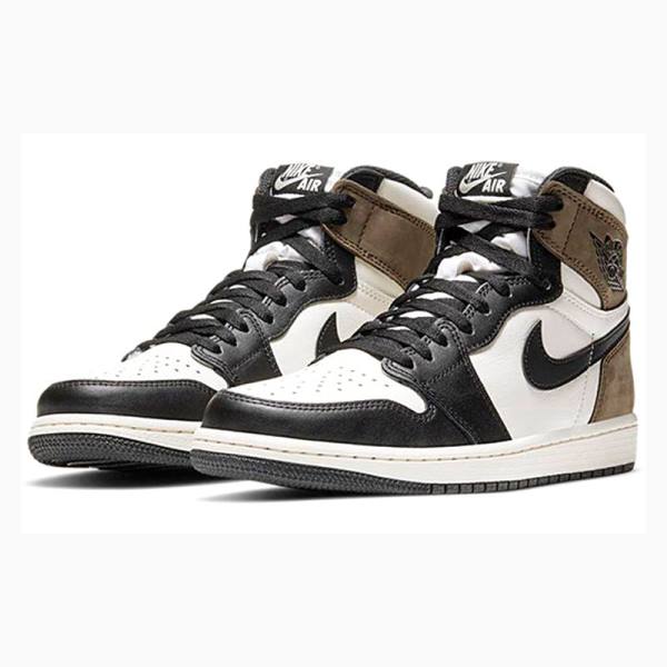 Black / White / Brown Nike Retro High OG Basketball Shoes Men's Air Jordan 1 | JD-968VL