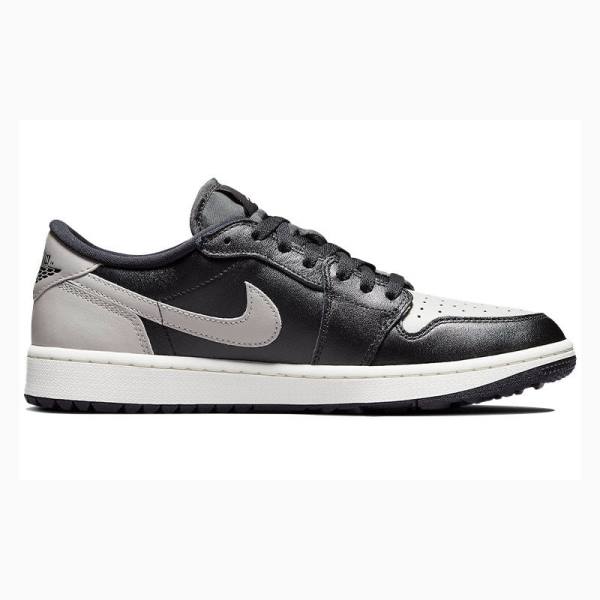 Black / White / Grey Nike Retro Low Golf Shadow Sneakers Men's Air Jordan 1 | JD-045MS