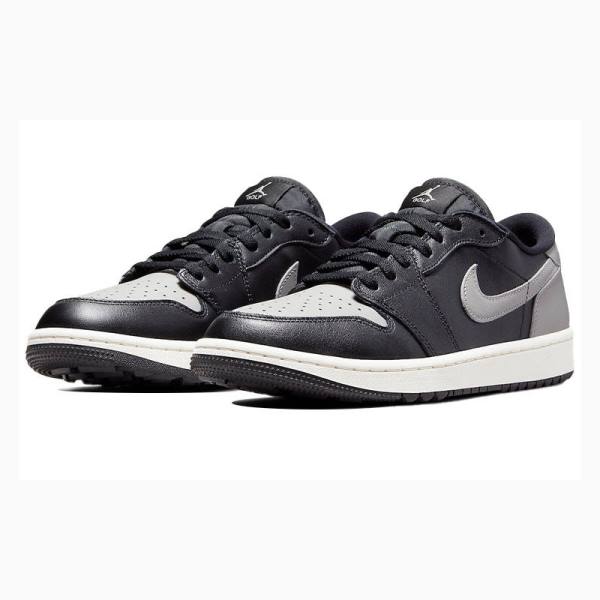 Black / White / Grey Nike Retro Low Golf Shadow Sneakers Men's Air Jordan 1 | JD-045MS