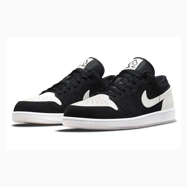 Black / White Nike Low-Top Sneakers Men's Air Jordan 1 | JD-695KA