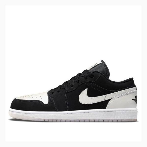 Black / White Nike Low-Top Sneakers Men\'s Air Jordan 1 | JD-695KA