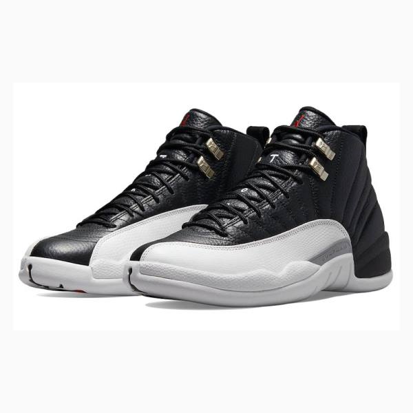 Black / White Nike Playoffs Basketball Shoes Men's Air Jordan 12 | JD-351BI