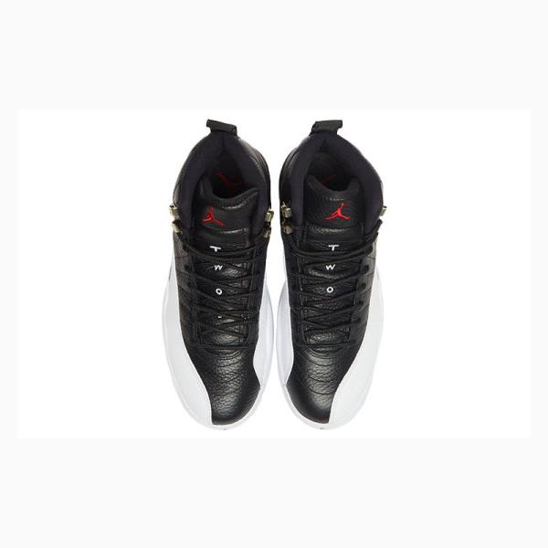 Black / White Nike Playoffs Basketball Shoes Men's Air Jordan 12 | JD-351BI