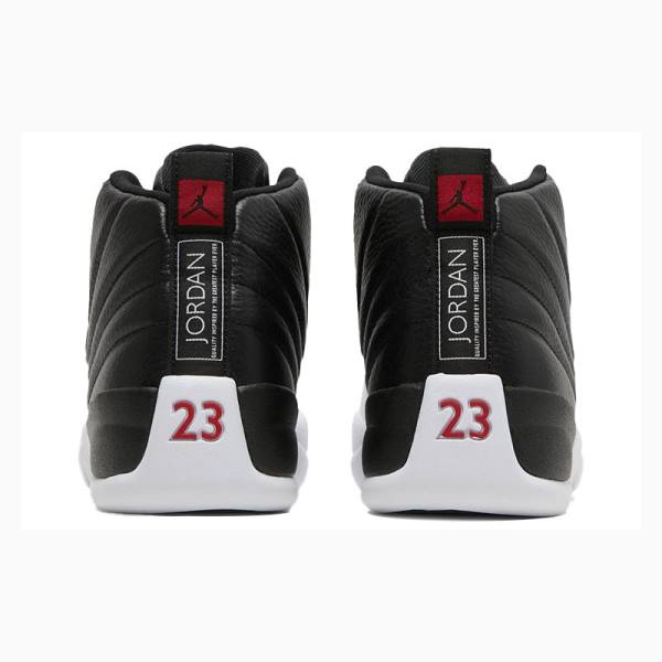 Black / White Nike Playoffs Basketball Shoes Men's Air Jordan 12 | JD-351BI