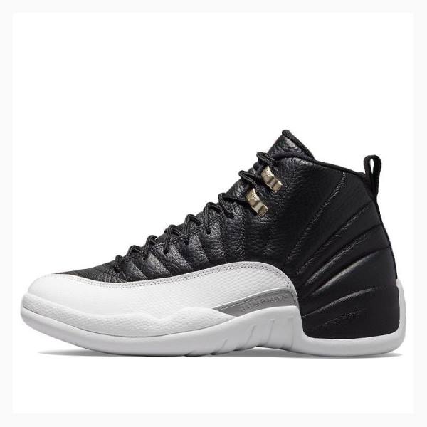 Black / White Nike Playoffs Basketball Shoes Men\'s Air Jordan 12 | JD-351BI