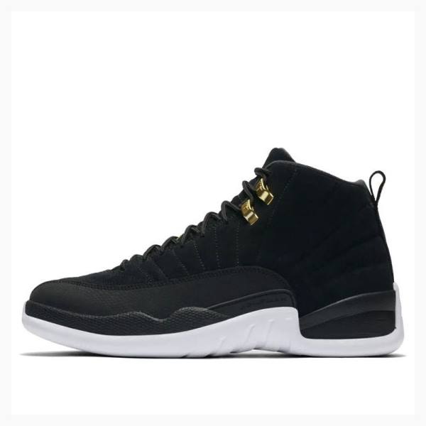 Black / White Nike Retro Reverse Taxi Basketball Shoes Men\'s Air Jordan 12 | JD-981EK