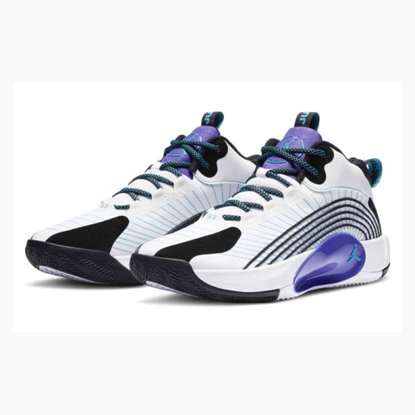 Black / White / Purple Nike Jumpman 2021 PF Basketball Shoes Men's Air Jordan | JD-473DJ