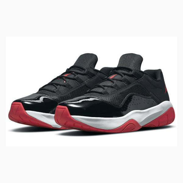 Black / White / Red Nike CMFT Low 'Bred' Gym Sneakers Men's Air Jordan 11 | JD-284WI