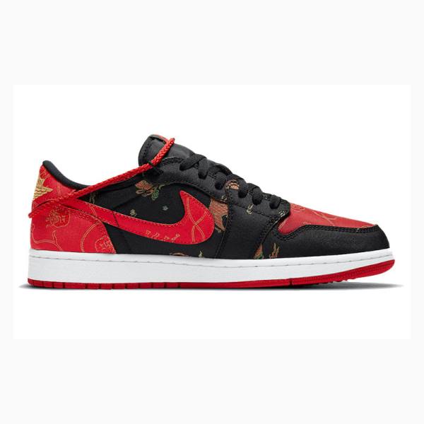 Black / White / Red Nike Low OG Chinese New Year Sneakers Men's Air Jordan 1 | JD-027ZF