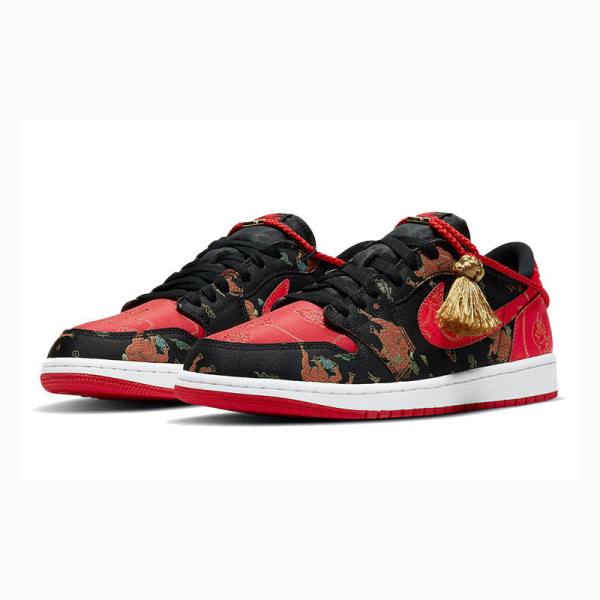 Black / White / Red Nike Low OG Chinese New Year Sneakers Men's Air Jordan 1 | JD-027ZF