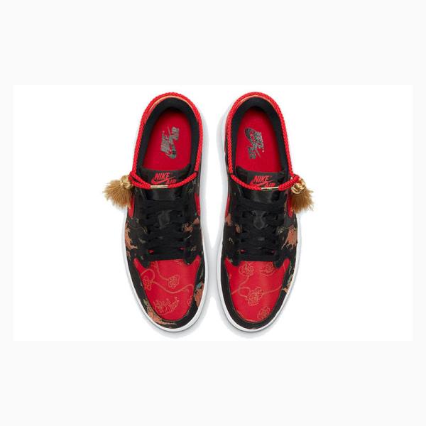 Black / White / Red Nike Low OG Chinese New Year Sneakers Men's Air Jordan 1 | JD-027ZF