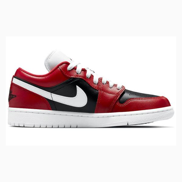 Black / White / Red Nike Low Reverse Chicago Flip Sneakers Women's Air Jordan 1 | JD-907AN