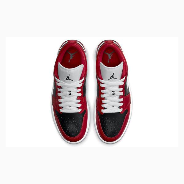 Black / White / Red Nike Low Reverse Chicago Flip Sneakers Women's Air Jordan 1 | JD-907AN