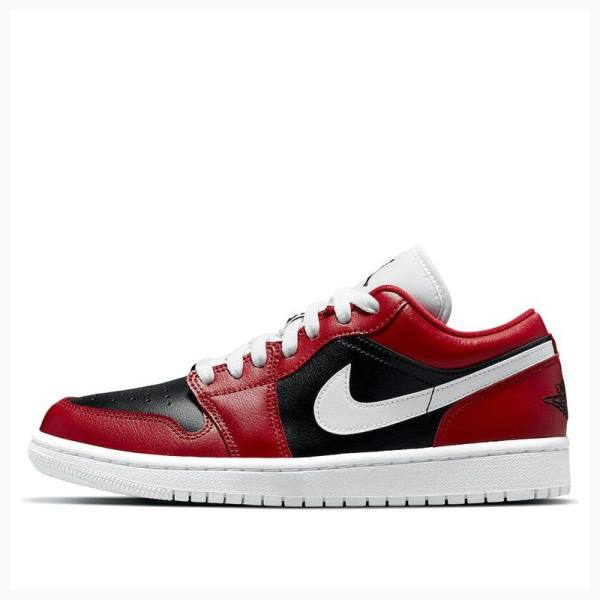 Black / White / Red Nike Low Reverse Chicago Flip Sneakers Women\'s Air Jordan 1 | JD-907AN