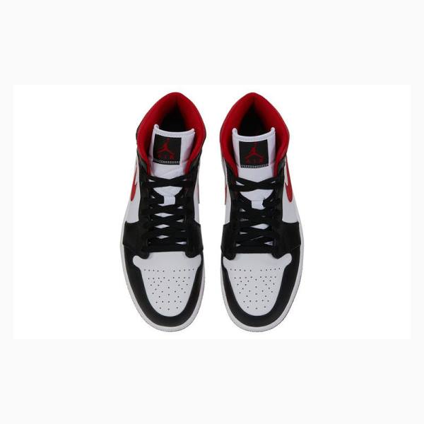 Black / White / Red Nike Mid Basketball Shoes Men's Air Jordan 1 | JD-947CF