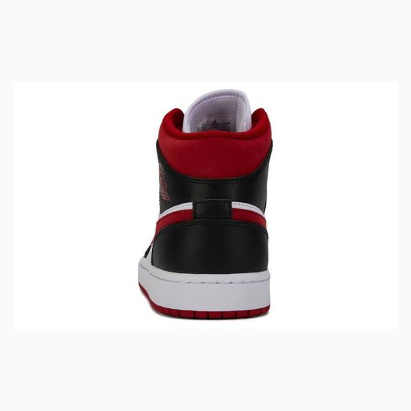 Black / White / Red Nike Mid Basketball Shoes Men's Air Jordan 1 | JD-947CF