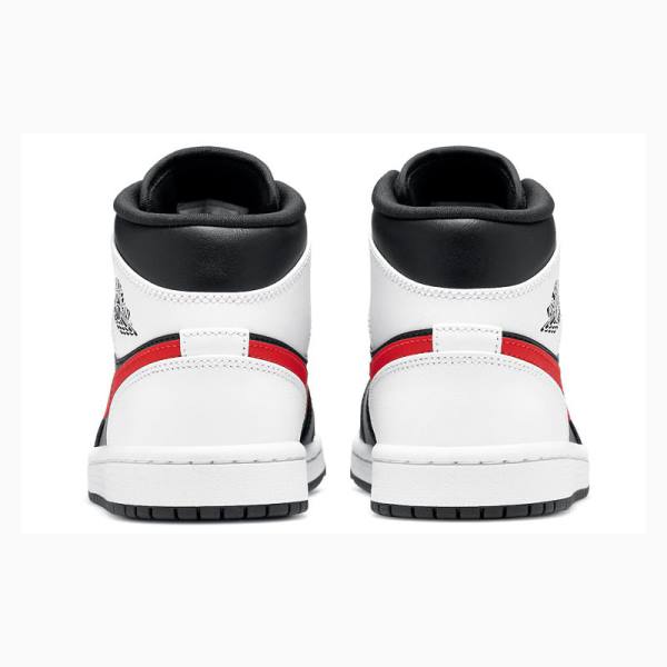 Black / White / Red Nike Mid Chile Basketball Shoes Men's Air Jordan 1 | JD-328VY