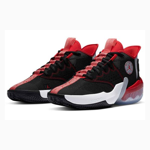 Black / White / Red Nike React Elevation PF Basketball Shoes Men's Air Jordan | JD-750QL